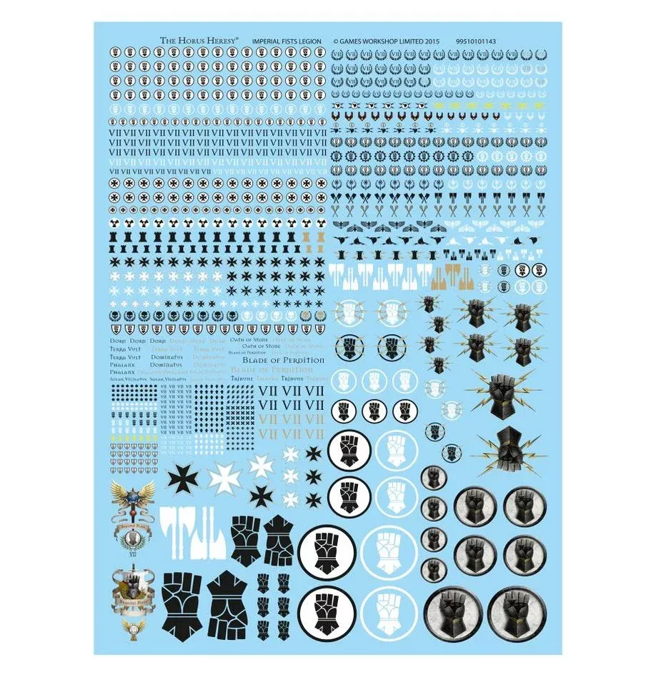 Horus Heresy FW Transfer sheet: Imperial Fists