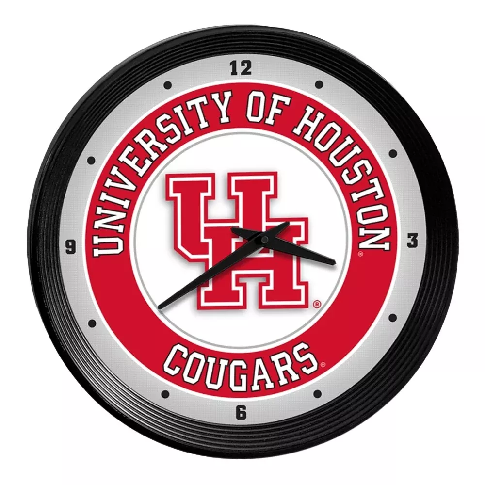 Houston Cougars: Ribbed Frame Wall Clock