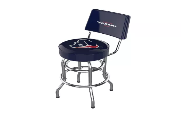 Houston Texans Chrome Barstool With Back For Sale – Game Room Gorilla