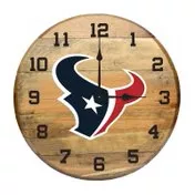 Houston Texans Oak Barrel Clock