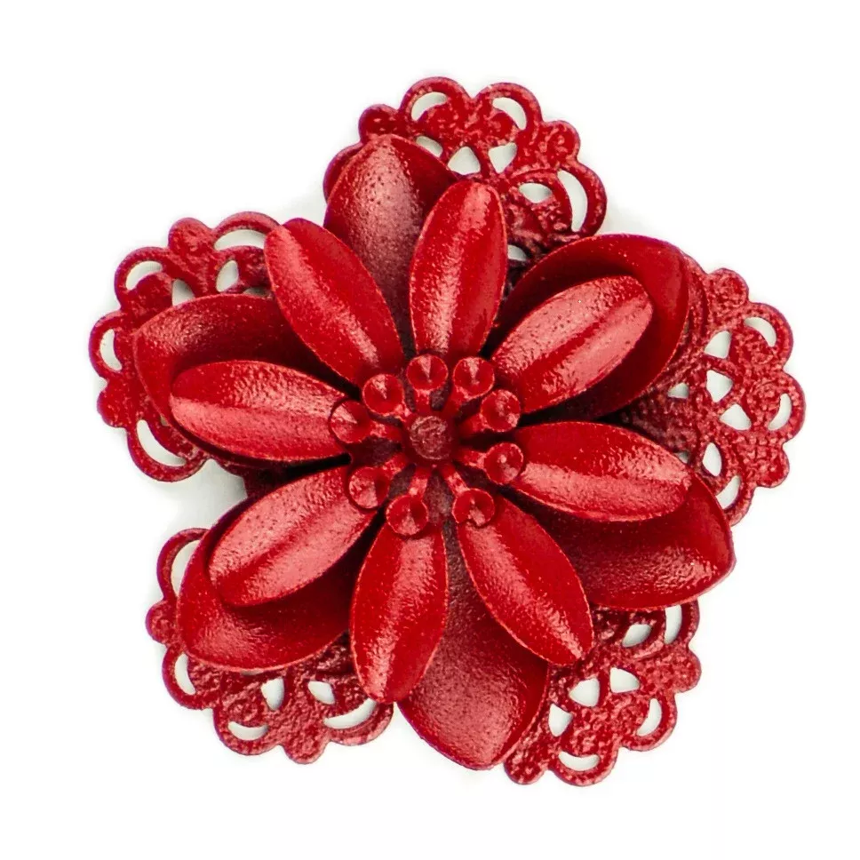 Hummingbird Florals - Style #3 - Crimson Red Lg. Flower