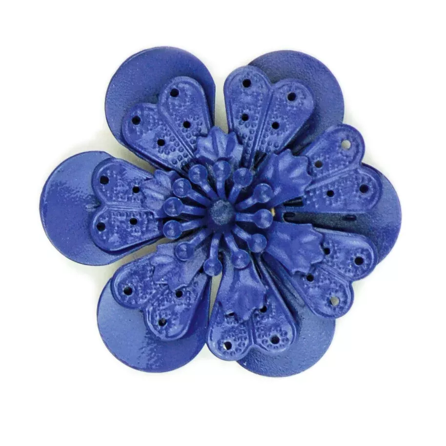 Hummingbird Florals - Style #4 - Deep Sea Blue Lg. Flower