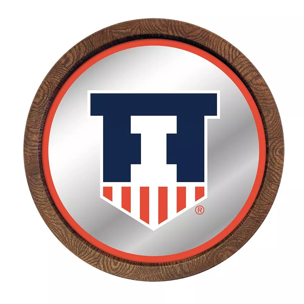 Illinois Fighting Illini: Badge - Mirrored Barrel Top Mirrored Wall Sign