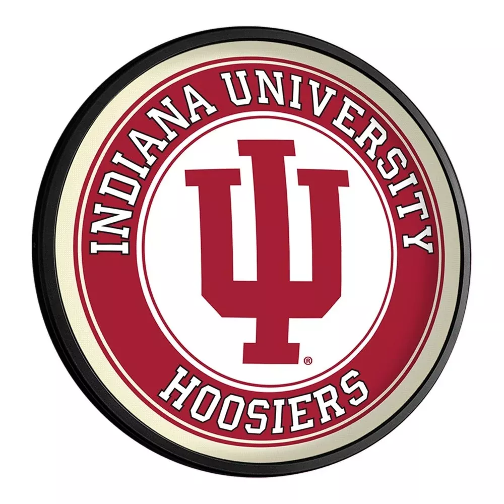Indiana Hoosiers: Round Slimline Lighted Wall Sign