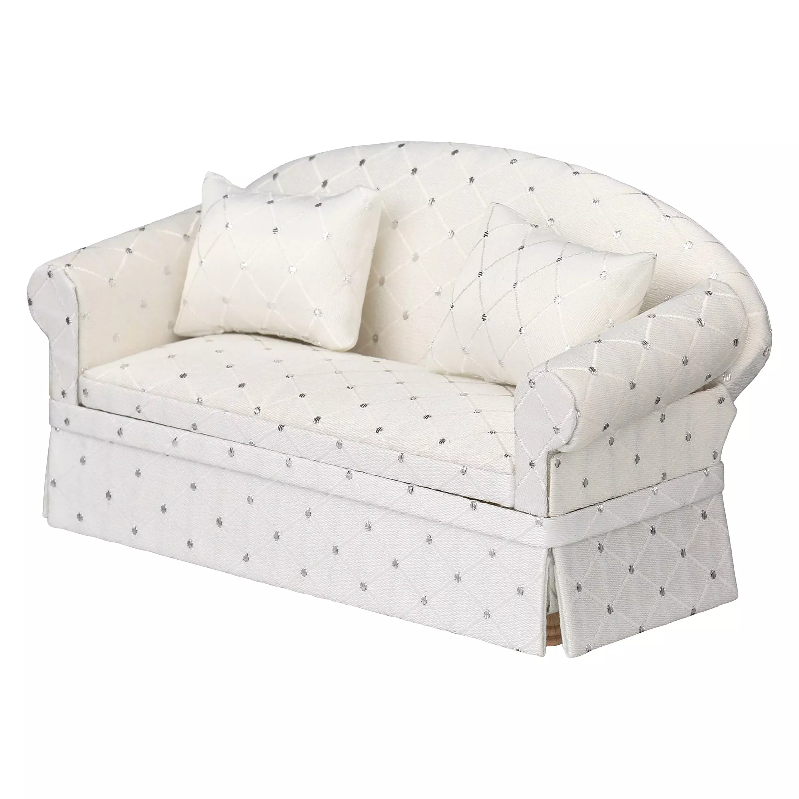 Inusitus Mini Sofa for 3-6 inch Dolls, White, Handmade, Small