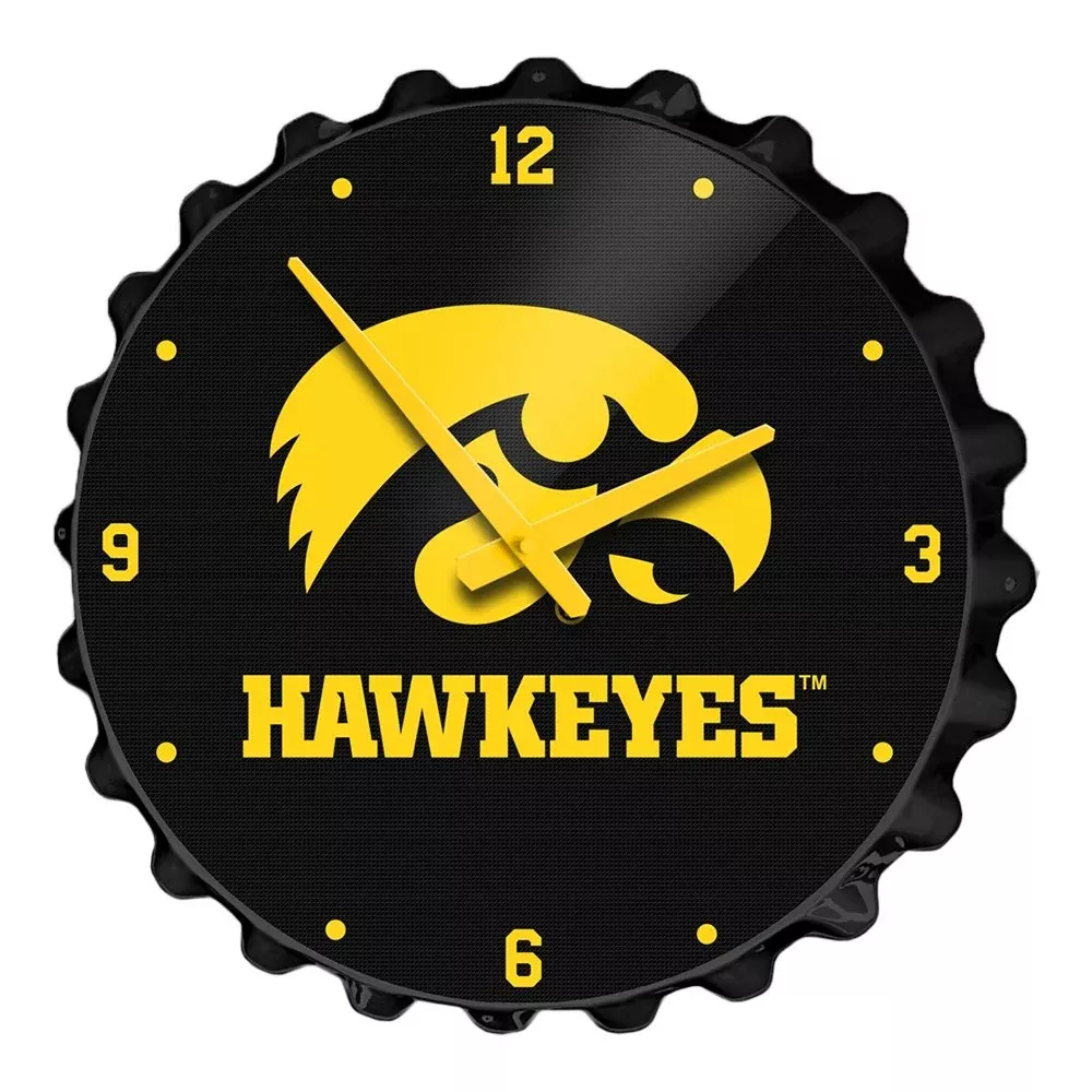 Iowa Hawkeyes: Bottle Cap Wall Clock