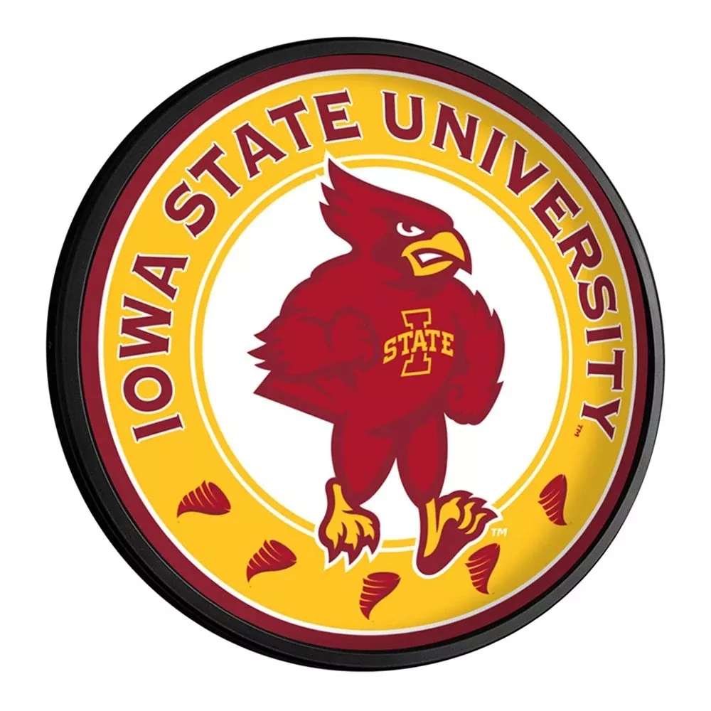 Iowa State Cyclones: Swoop - Round Slimline Lighted Wall Sign