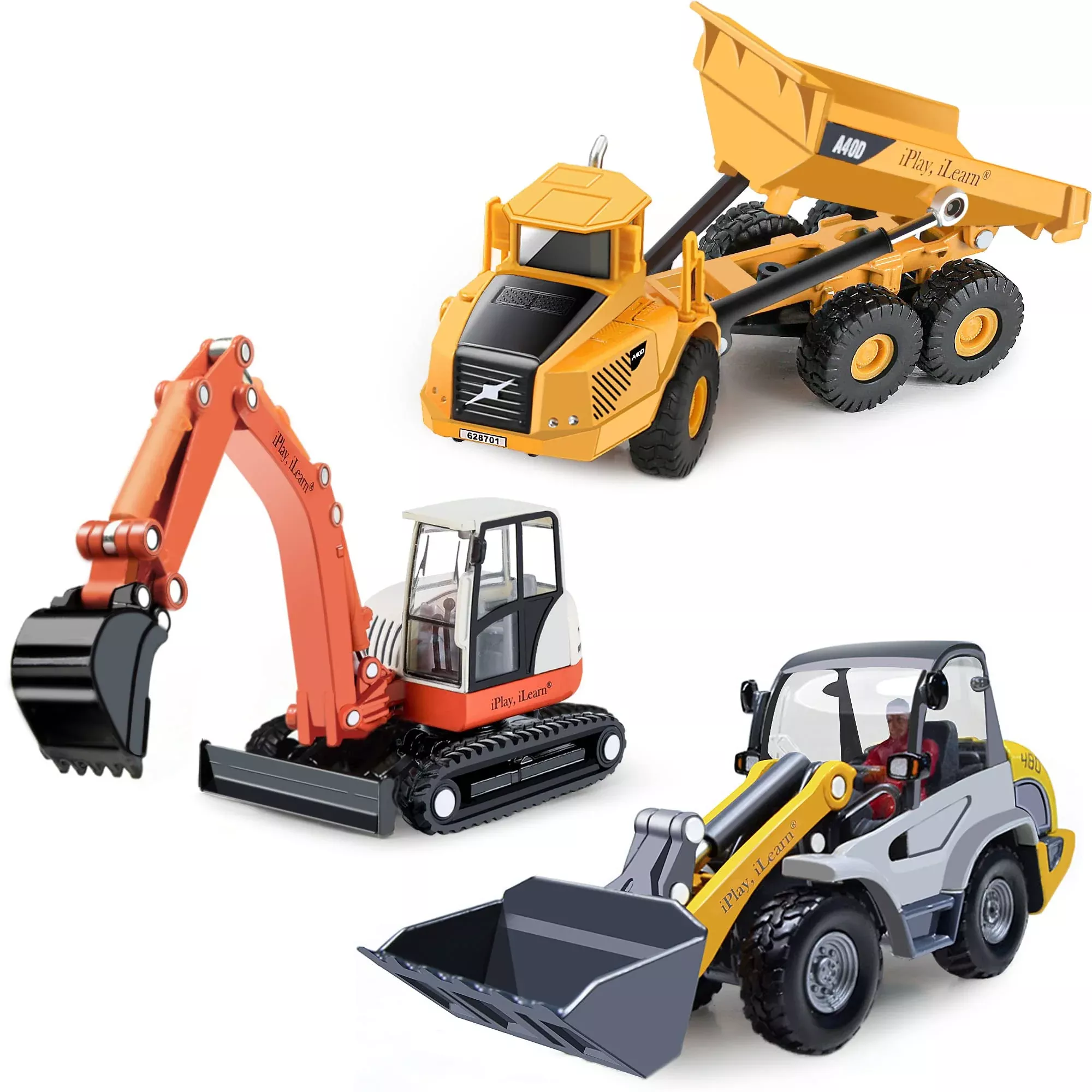 iPlay, iLearn Construction Site Playset - Metal Dump Truck, Gold