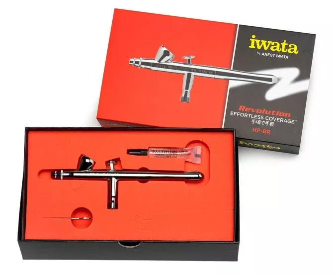 Iwata: Revolution HP-BR Gravity Feed Dual Action Airbrush (0.3mm NOZZLE)