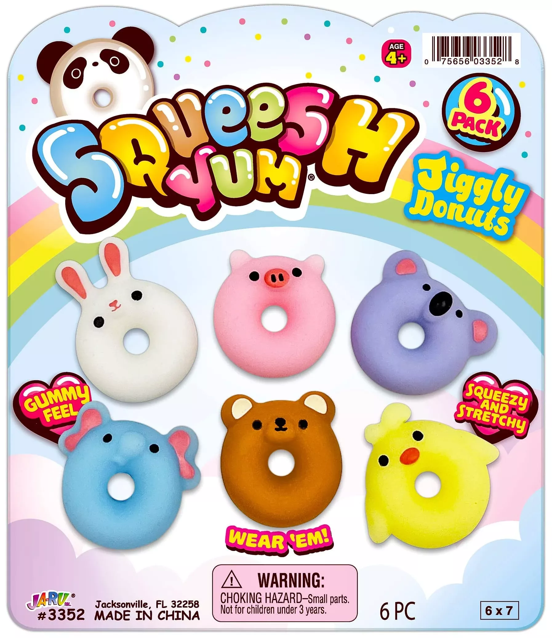 JA-RU Squeesh Yum Jiggly Donuts Fidget Toy Assorted 1