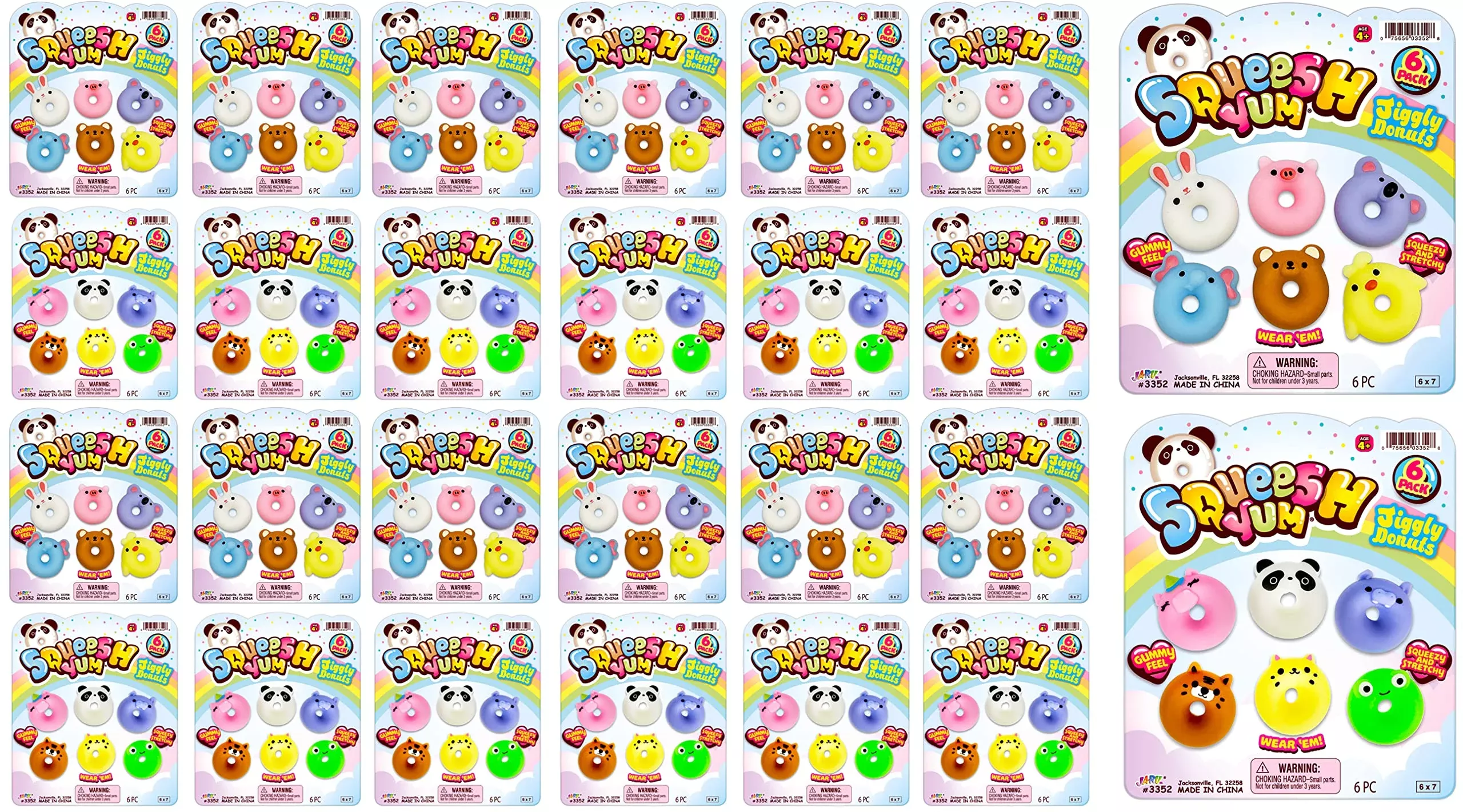 JA-RU Squeesh Yum Mini Mochi Donut Toys Assorted 24 Pack