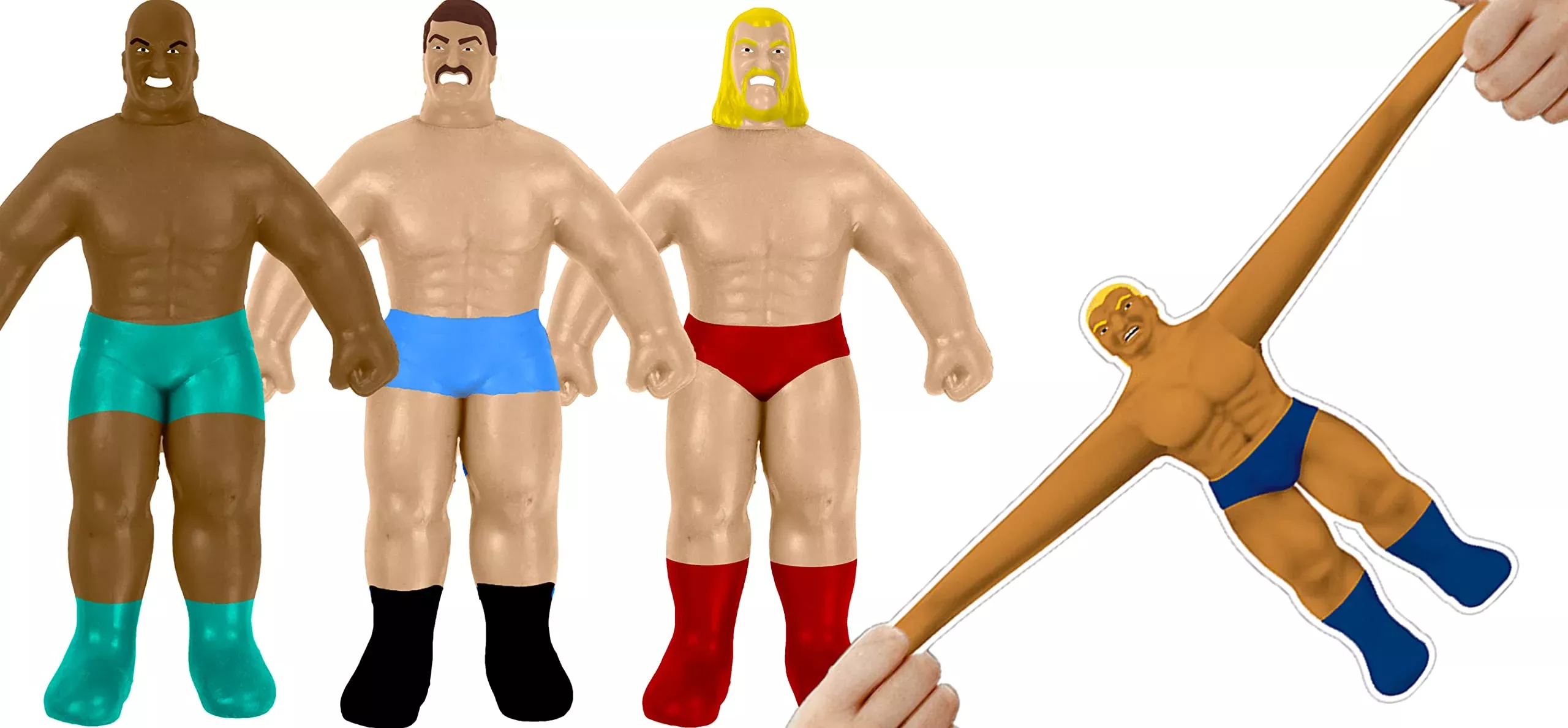 JA-RU Super Stretchy Wrestlers 3 Pack - Assorted Colors, Safe Toys