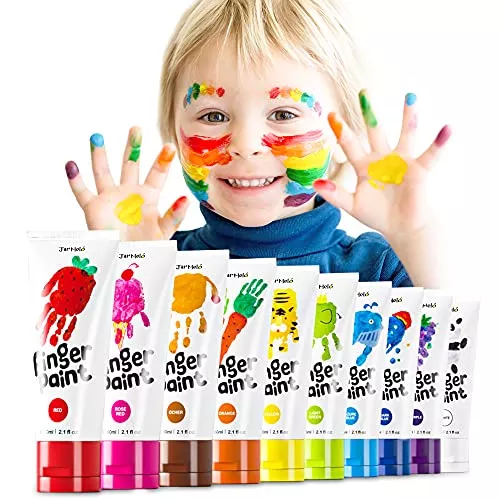 Jar Melo Finger Paint Kit for Toddlers, 10 Assorted Colors, 2.