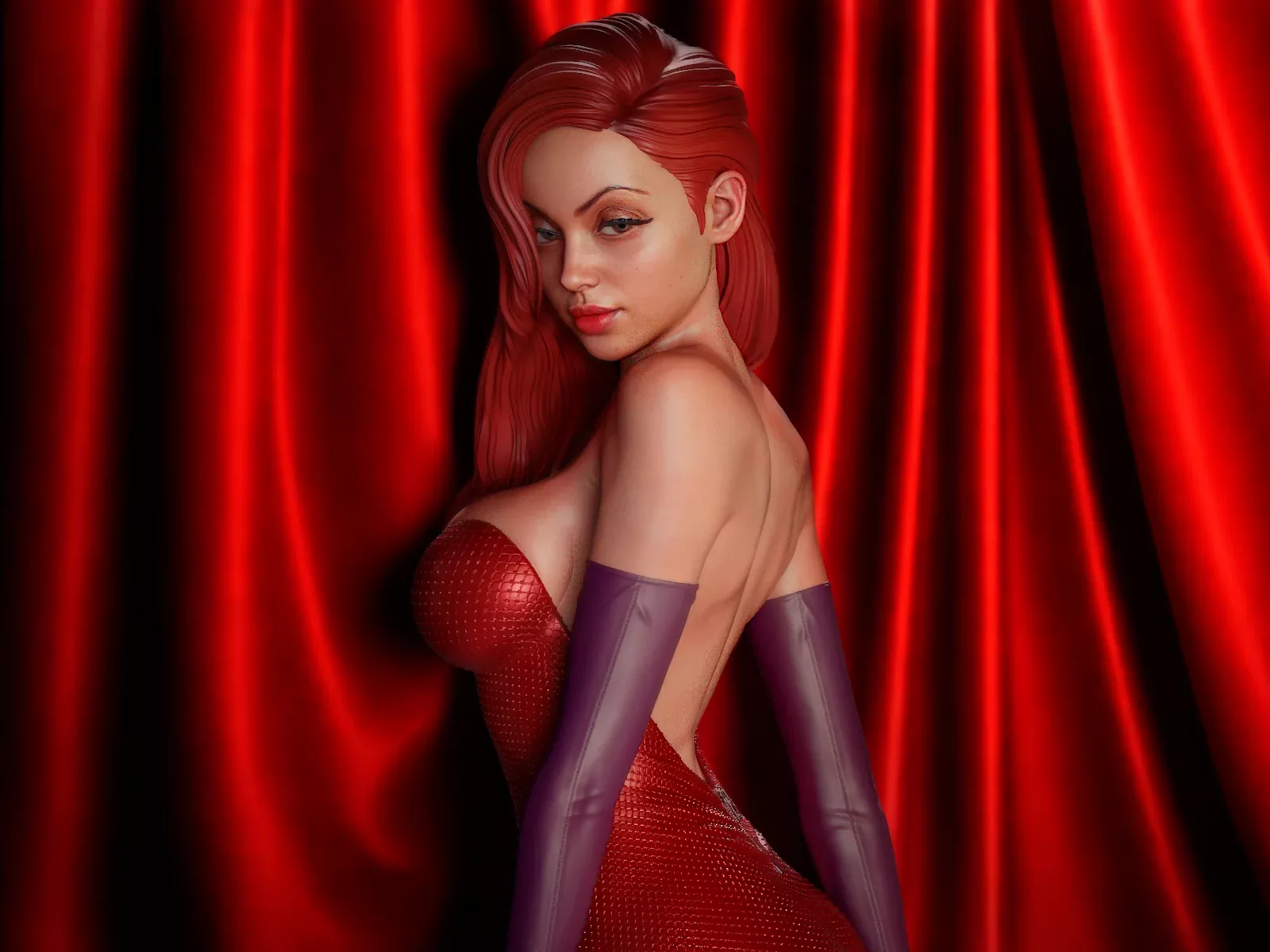 Jessica Rabbit Resin Fan Art - MTO (Design by CA3D Studios)