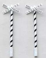 JL Innovative Design 857 HO Scale Tiger Striped Railroad Crossing Crossbucks 2 Pack