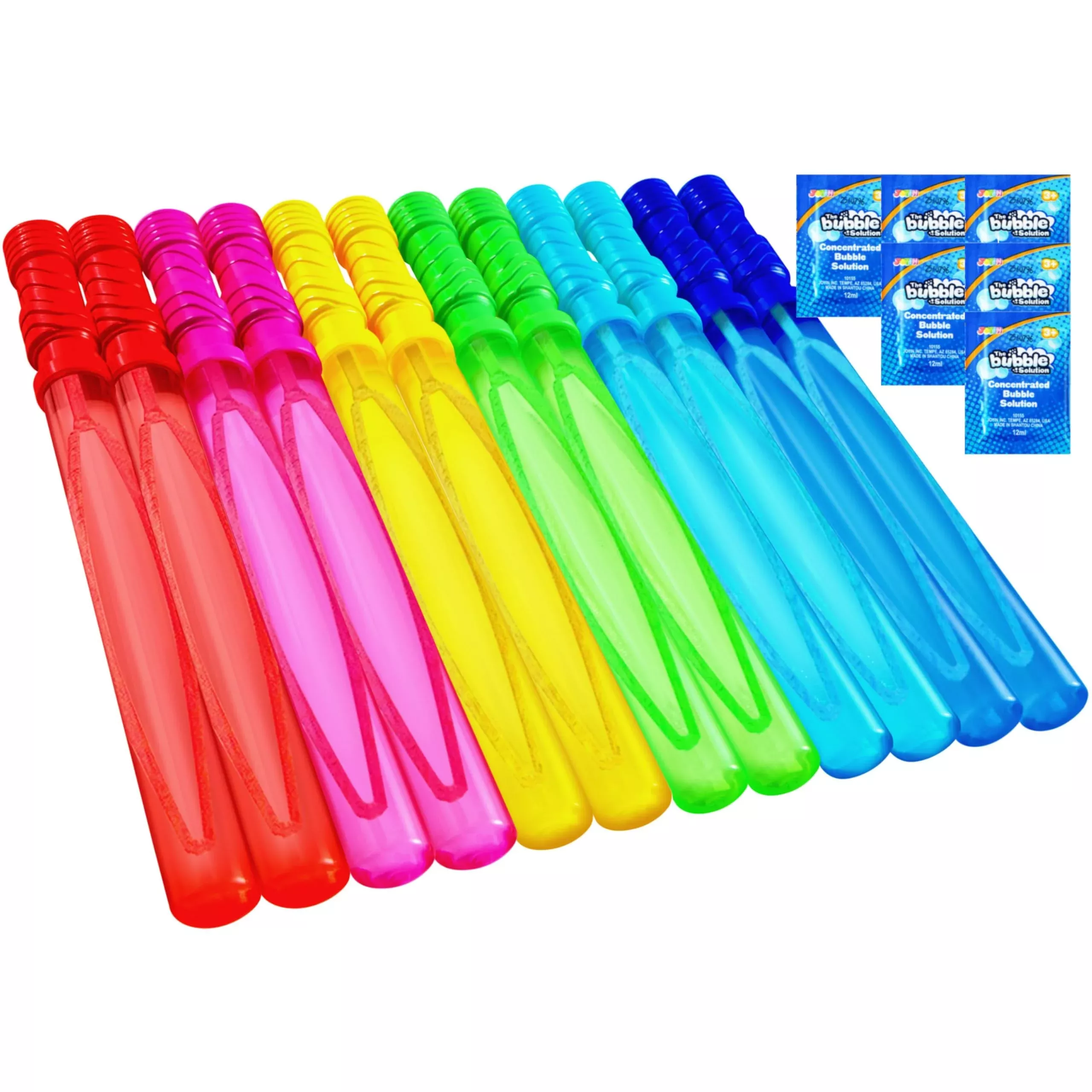 JOYIN Bubble Wands Set with Concentrated Solution, 14", Multicolor, 12