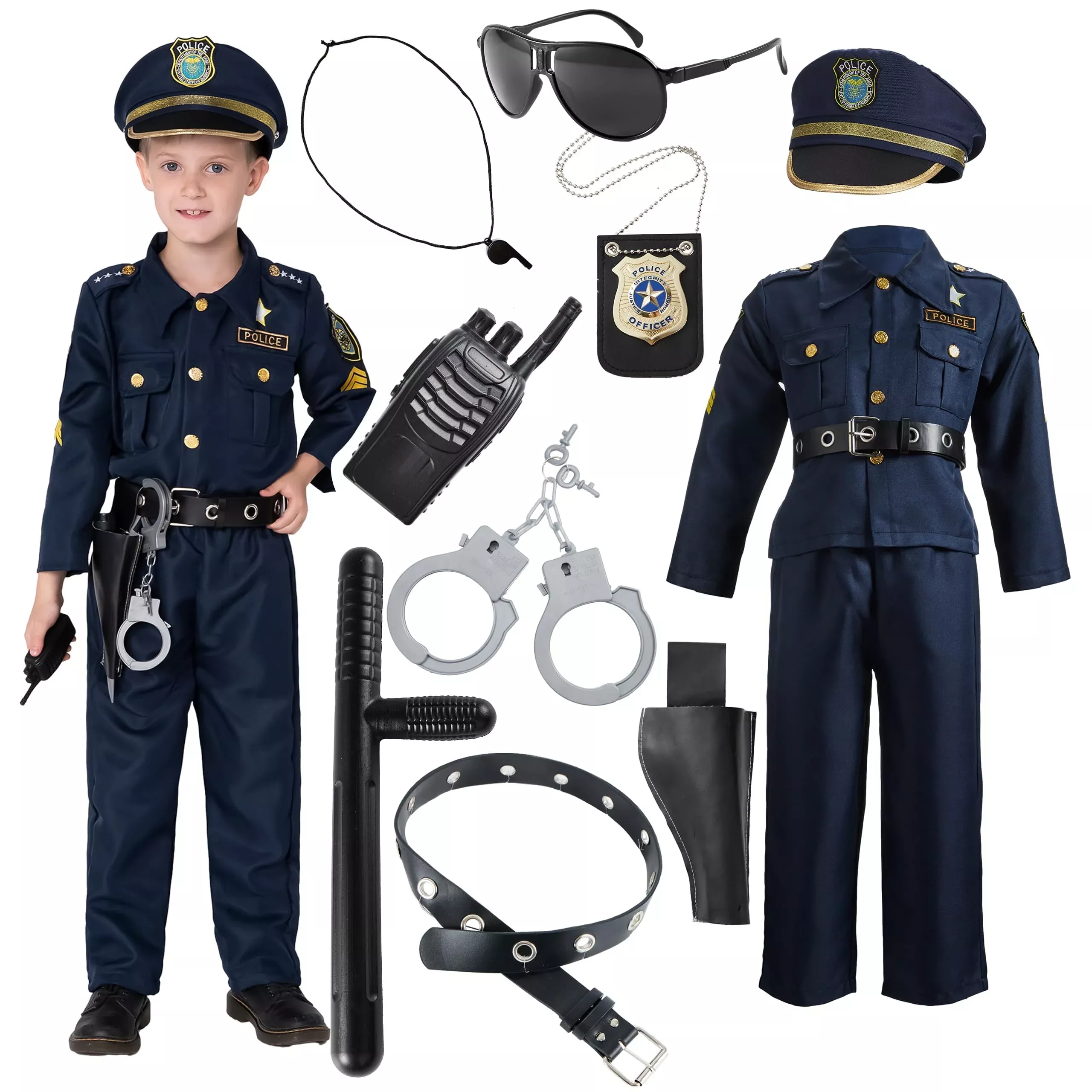 JOYIN Deluxe Police Officer Costume Role Play Kit X-Large Navy