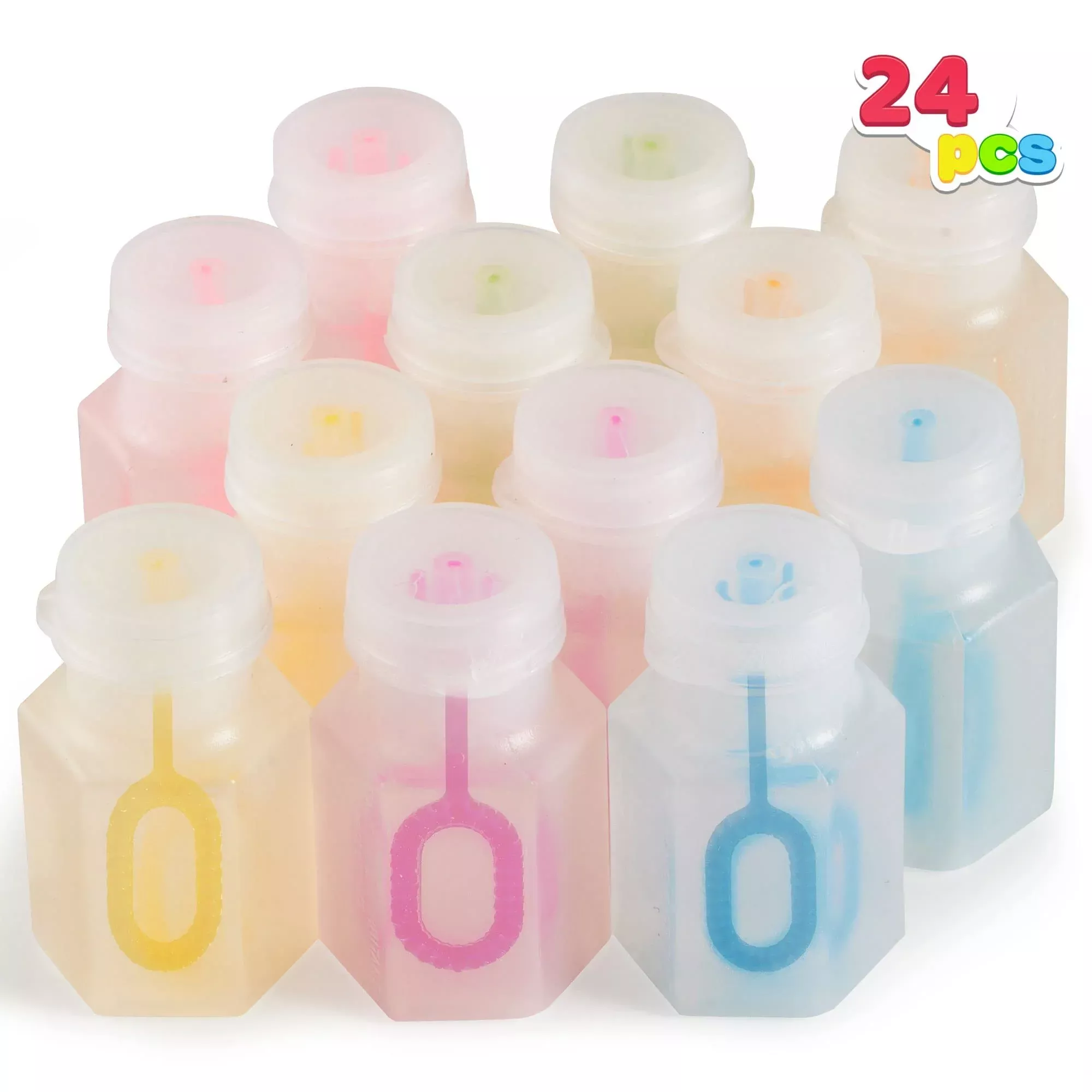 JOYIN Mini Bubble Wands Assortment 24 Pcs Colorful Summer Toys
