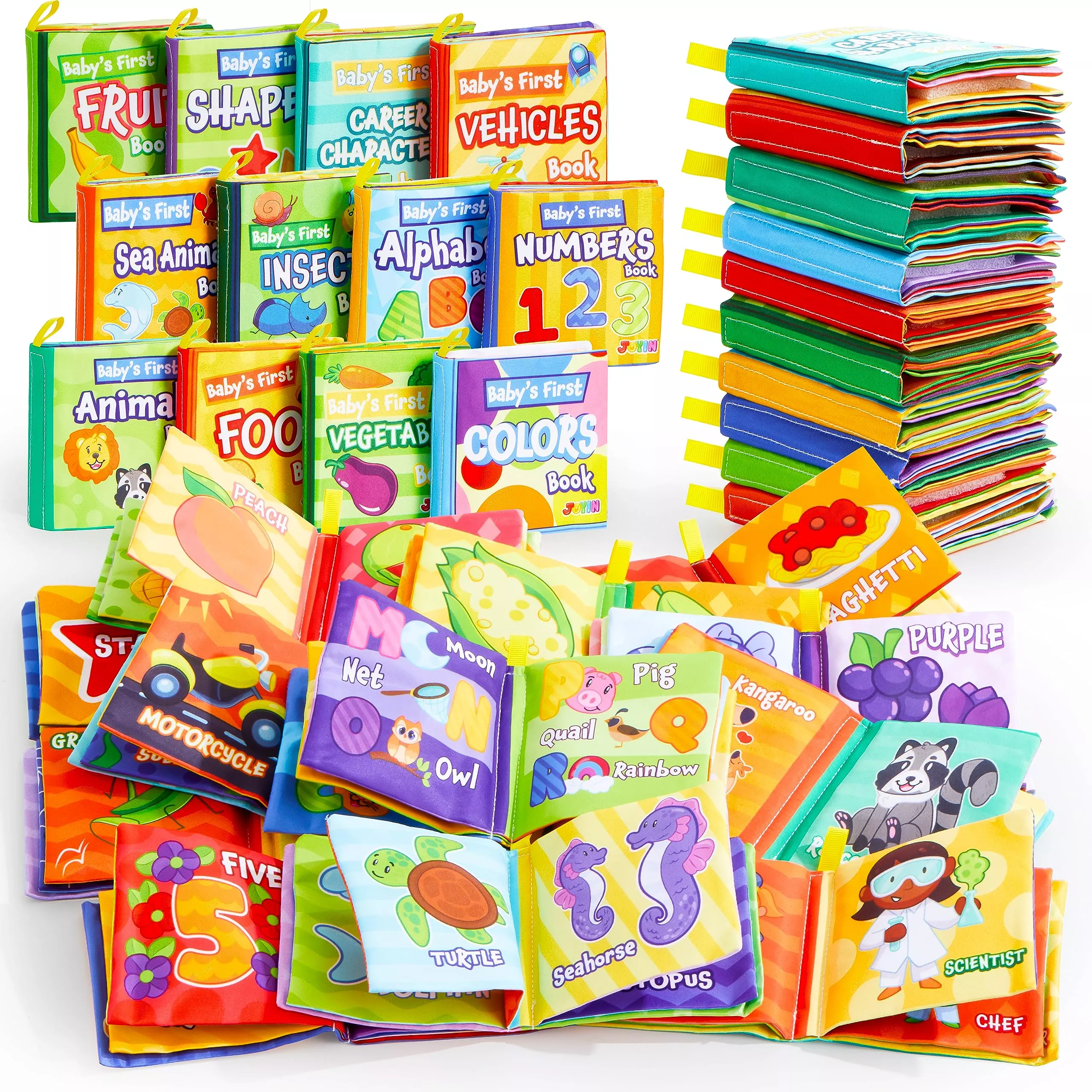 JOYIN My First Soft Bath Books for Babies, Multicolored, 12 Packs