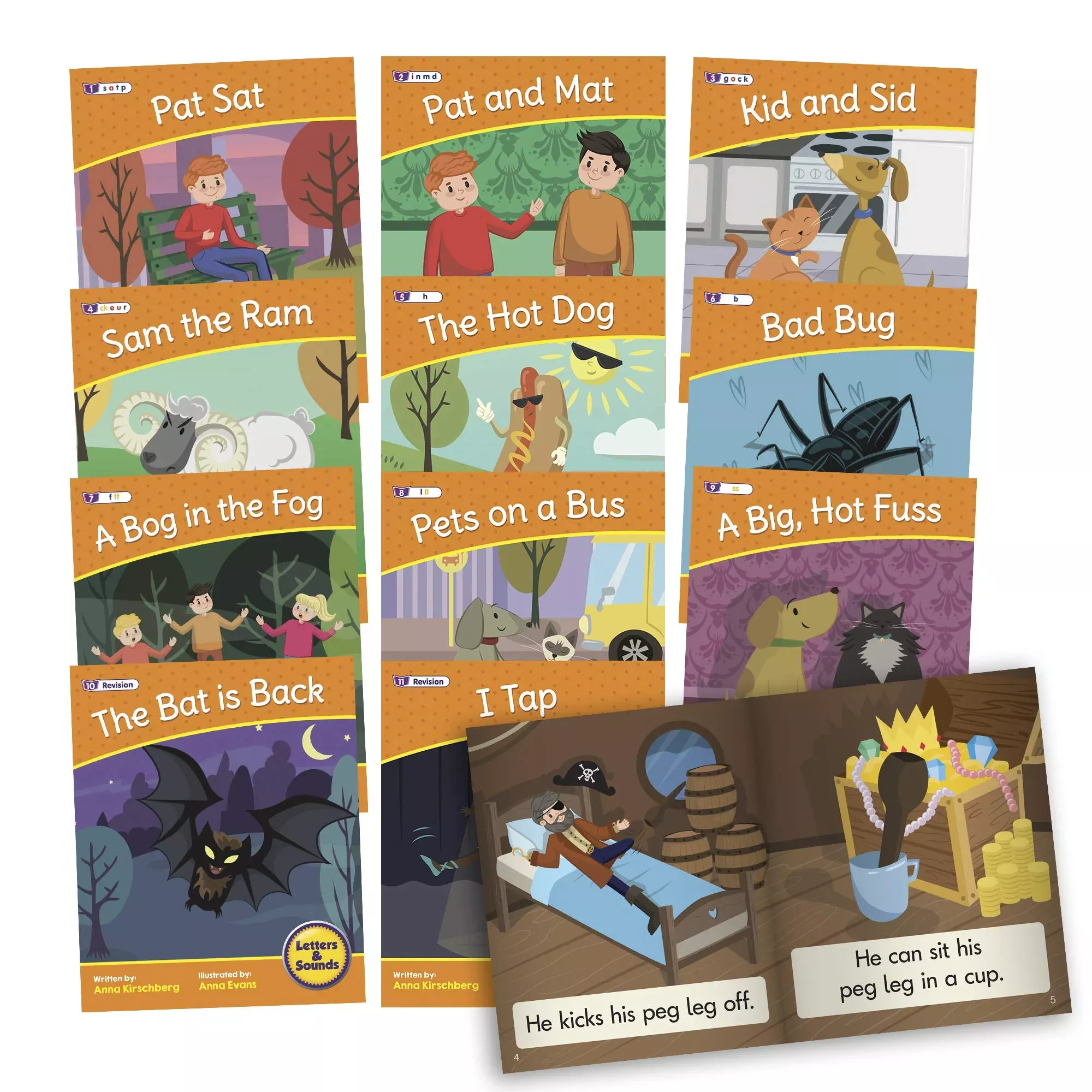 Junior Learning Fiction Readers Set - Letter Sounds, Multi, 12 Books