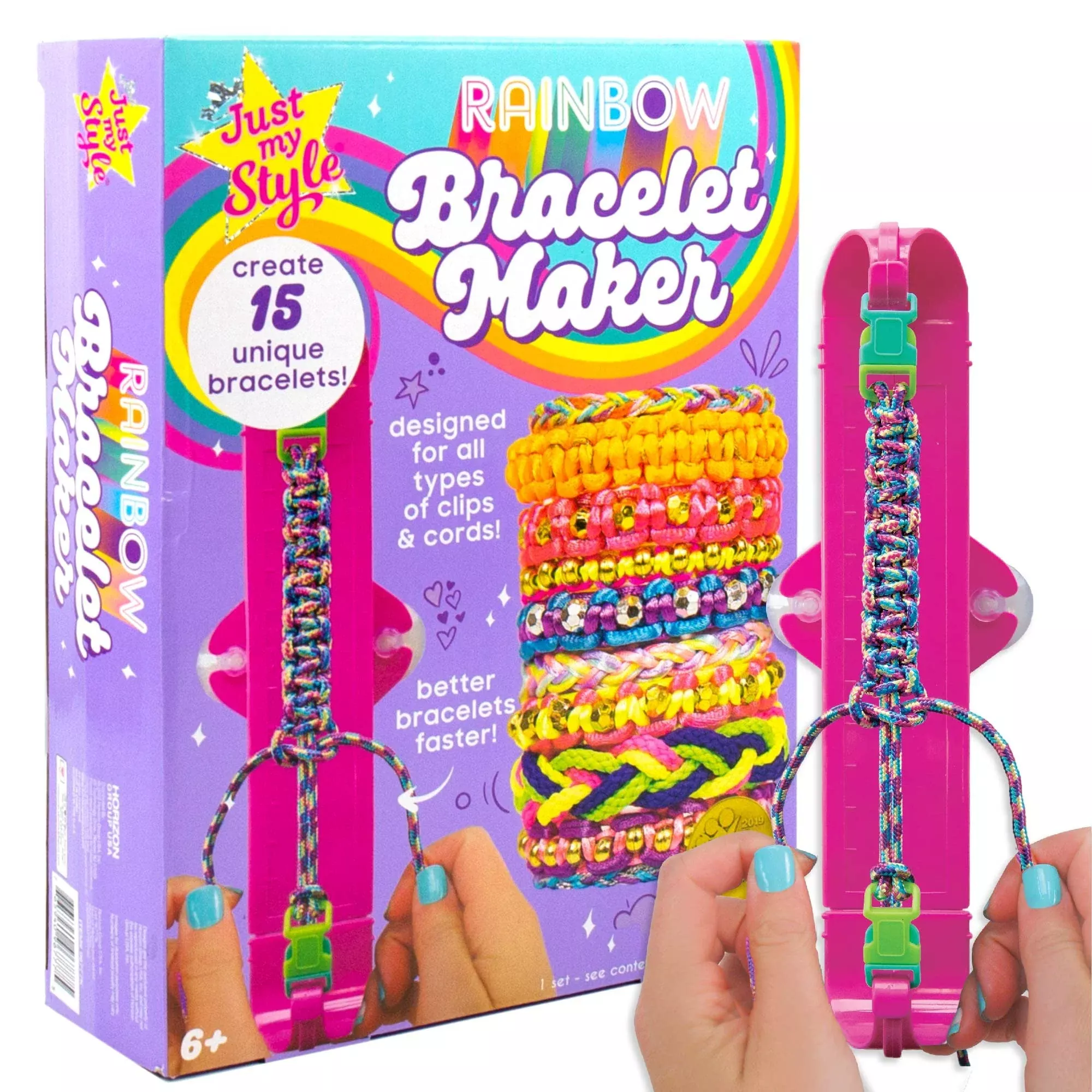 Just My Style Rainbow Bracelet Maker Kit for Ages 6+, 15 Bracelets