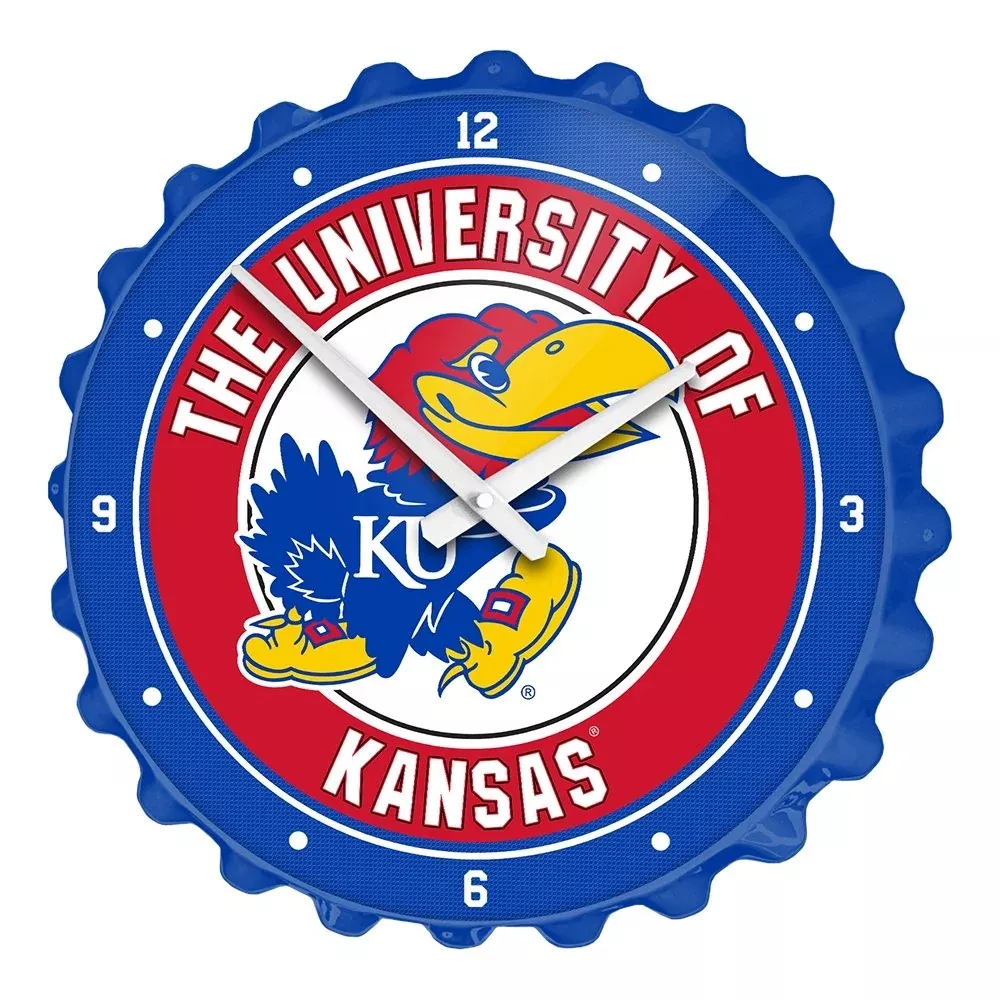 Kansas Jayhawks: Bottle Cap Wall Clock