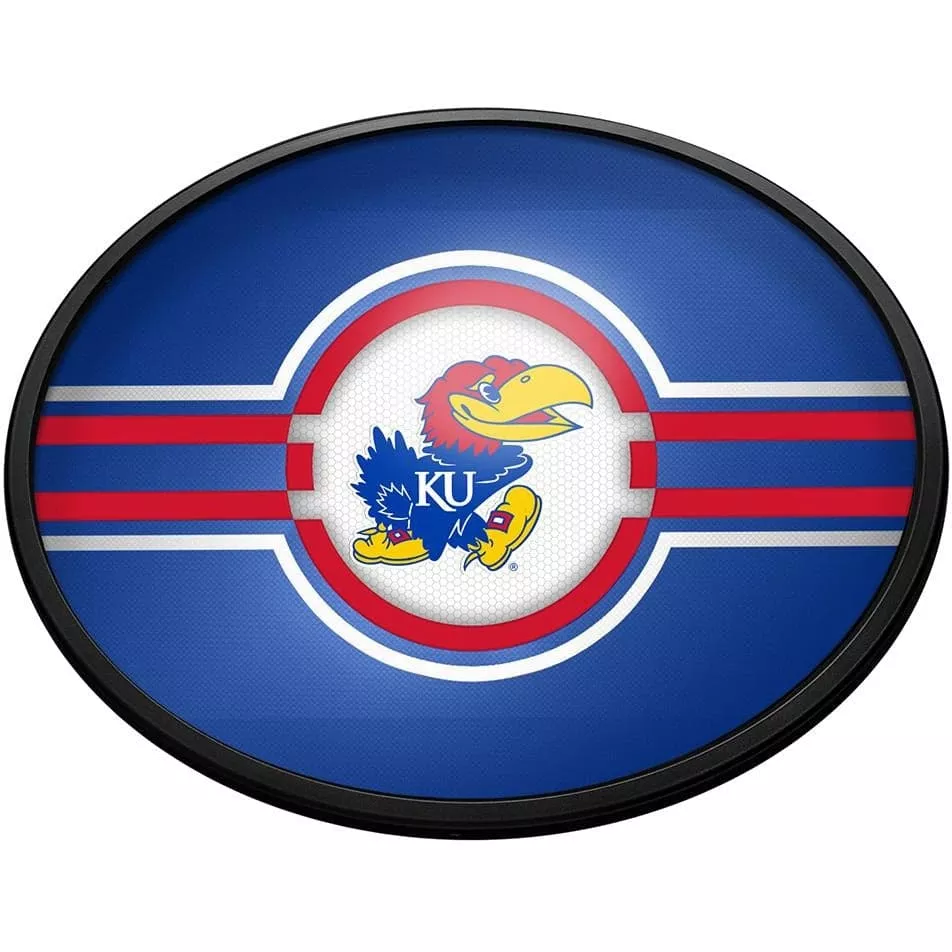 Kansas Jayhawks: Oval Slimline Lighted Wall Sign