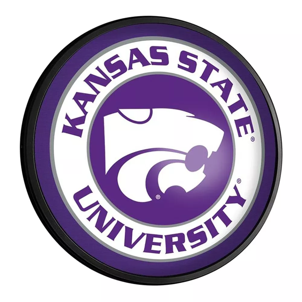 Kansas State Wildcats: Round Slimline Lighted Wall Sign