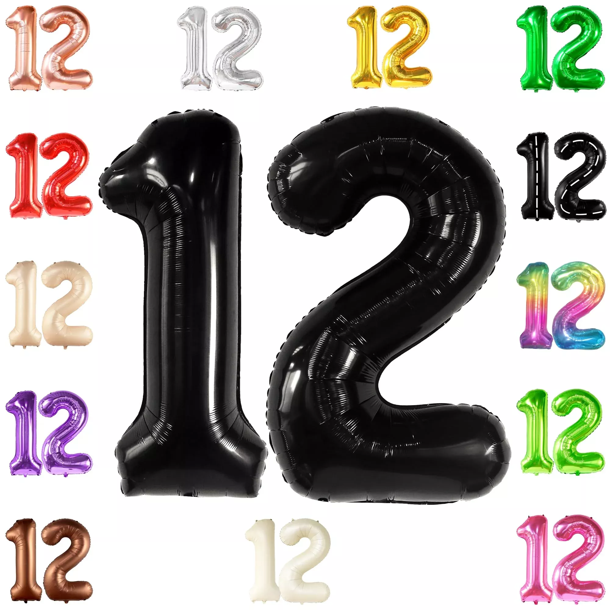 KatchOn Black Number 12 Balloon Set - 40 Inch Foil - 1 Pack