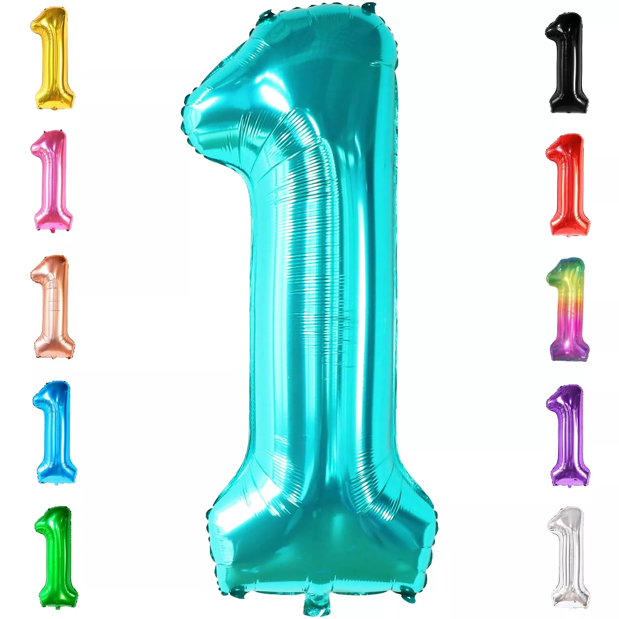 KatchOn Large Tiffany Blue Number 1 Balloon for First Birthday, 40 Inch