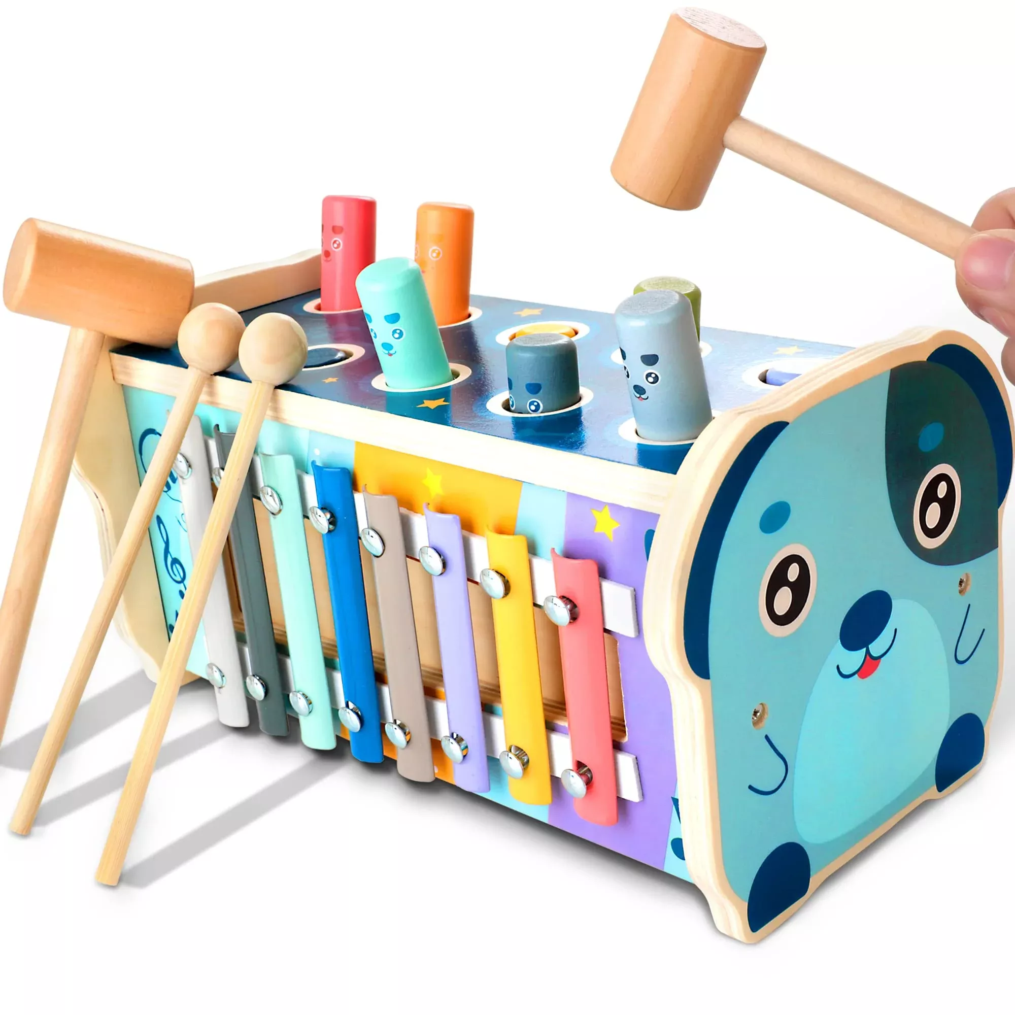 KIDWILL Hammering Pounding Toy Set for Toddlers, Blue, Medium
