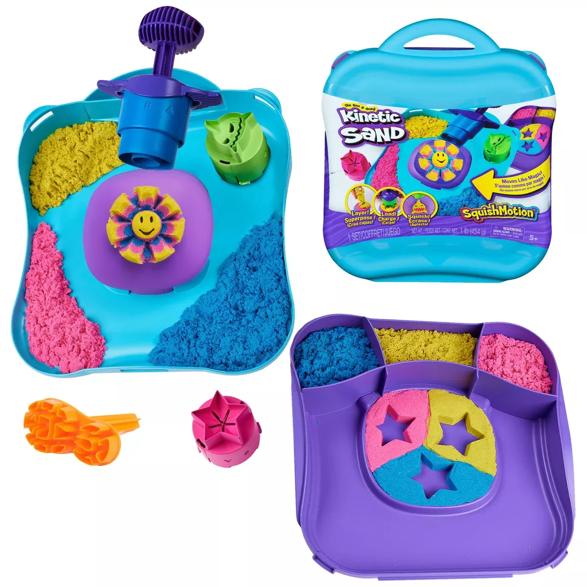 Kinetic Sand, Moving Sand Playset with Stamps