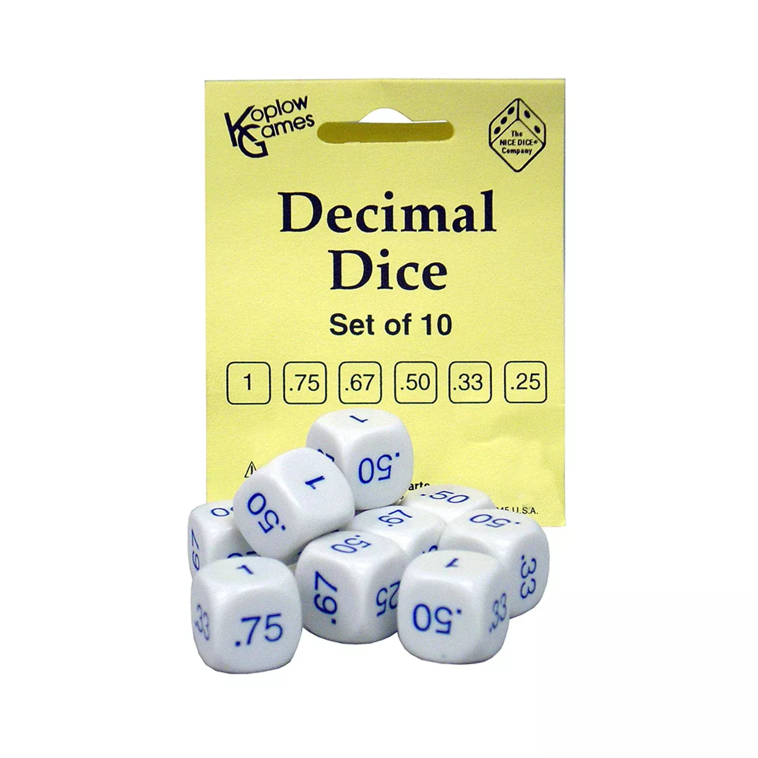 Koplow Games Decimal Dice Set - 16mm, Multicolor, Set of 10