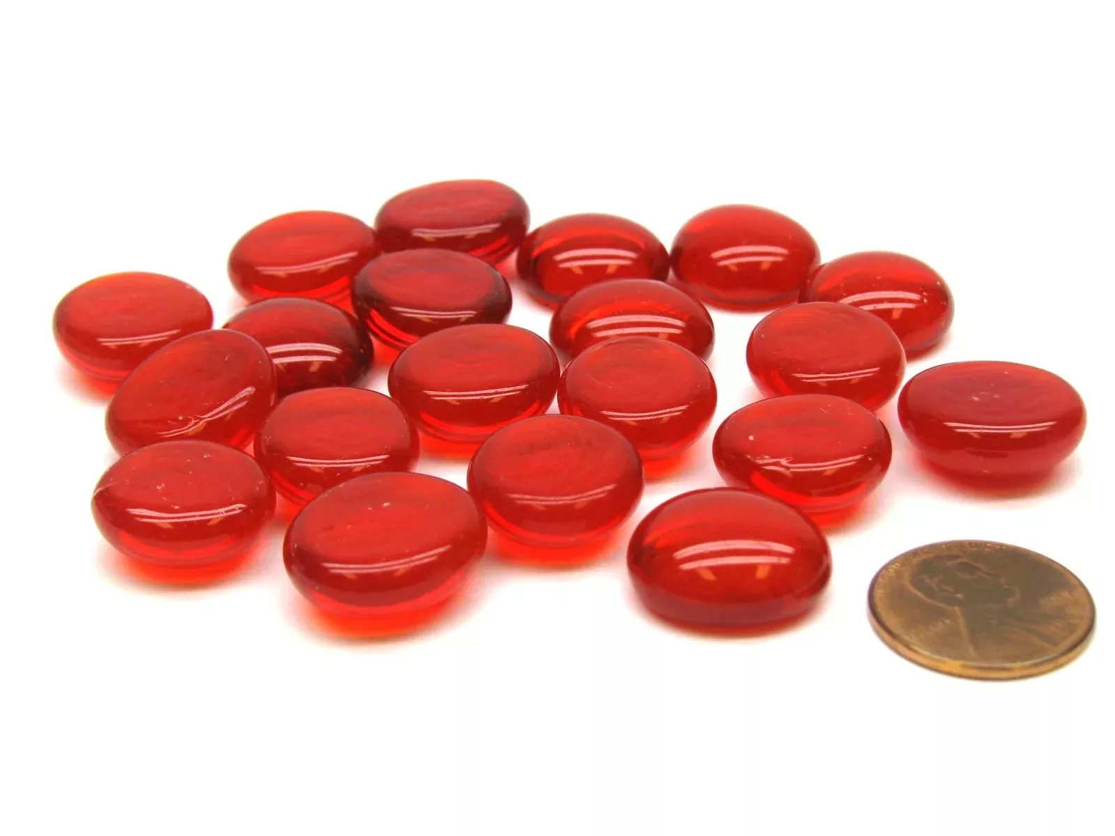 Koplow Games Red Glass Gaming Stones 20ct R-87 Dustmop-141