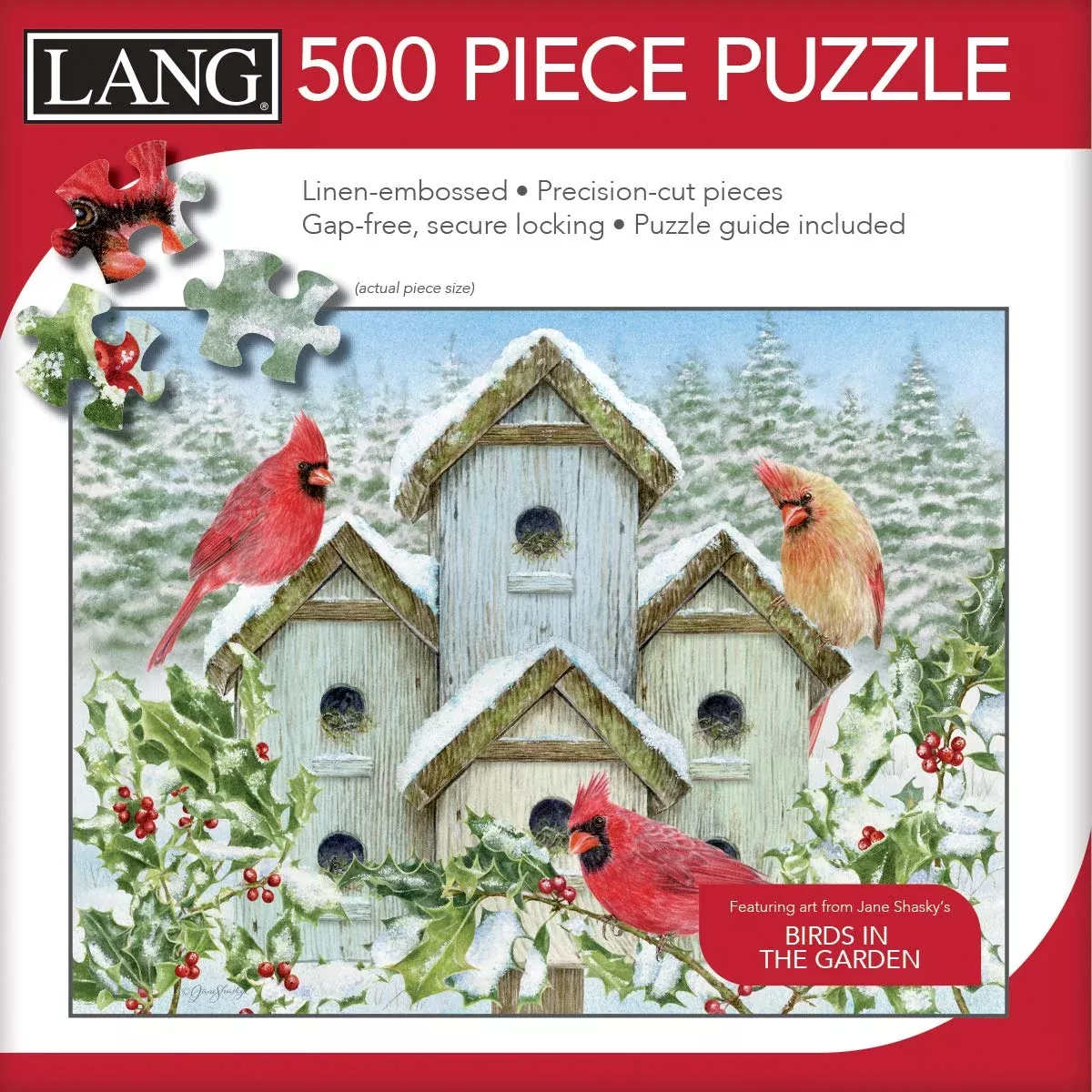 Lang Cardinal Birdhouse 500-Piece Puzzle - Multicolor, Linen-Finished