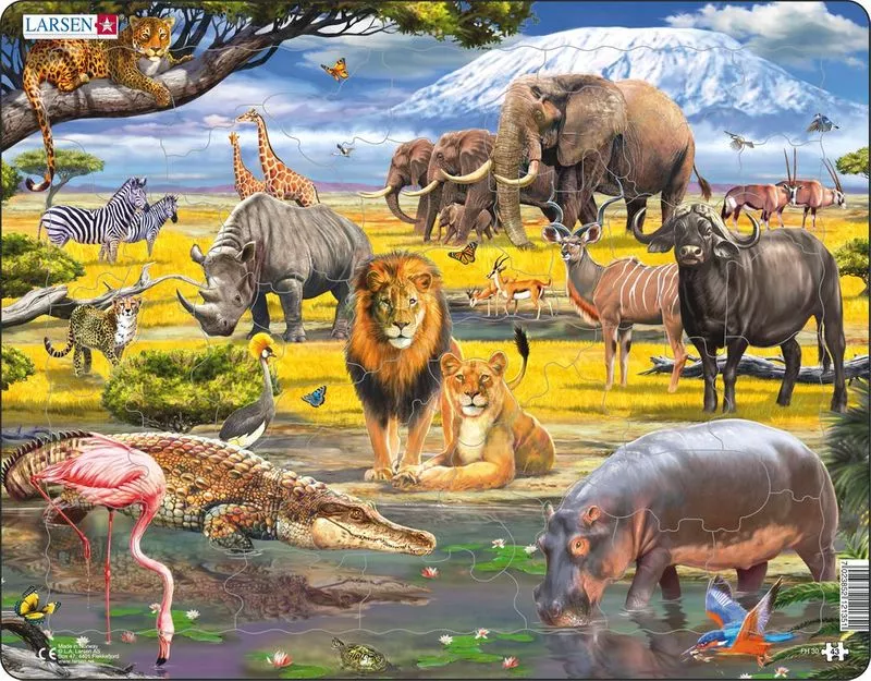 Larsen Puzzles 7005 Savannah Children's 43 Piece Jigsaw Puzzle
