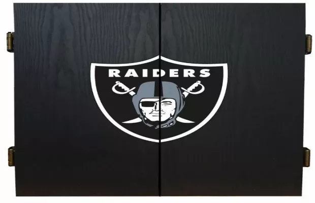 Las Vegas Raiders Fan's Choice Dartboard Set For Sale – Game Room Gorilla