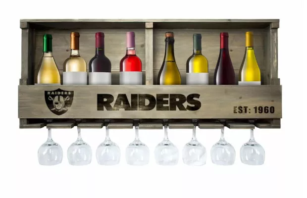 Las Vegas Raiders Reclaimed Bar Shelf For Sale – Game Room Gorilla