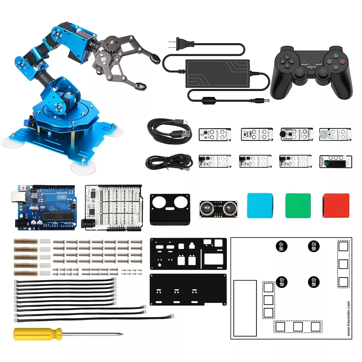 LewanSoul xArmUno Robotic Arm Kit 6DOF Blue 9.8