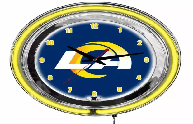 Los Angeles Rams 14in Neon Clock For Sale – Game Room Gorilla