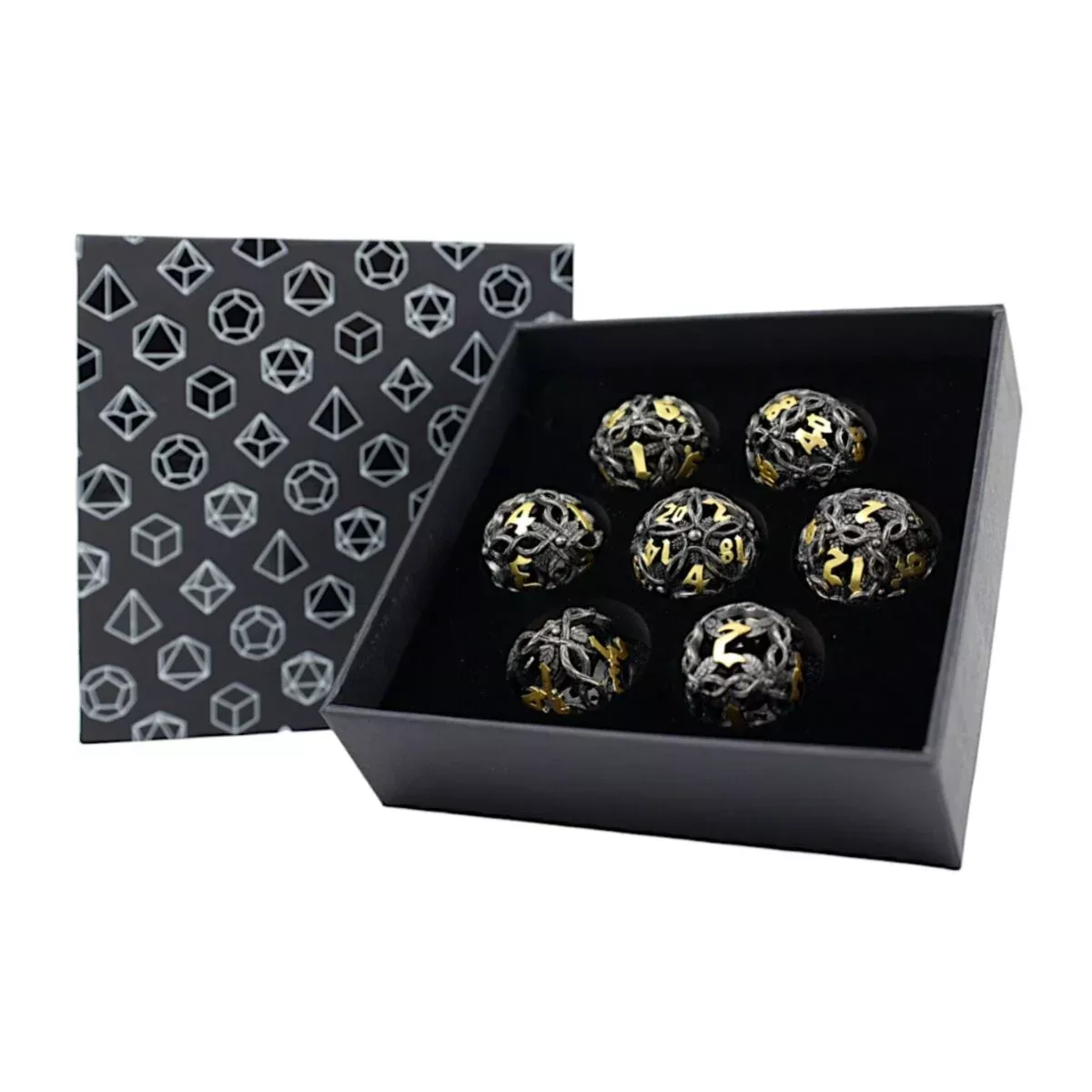 LPG - LPG ES4540 - Dice RPG Set Hollow Vines - Black and Gold