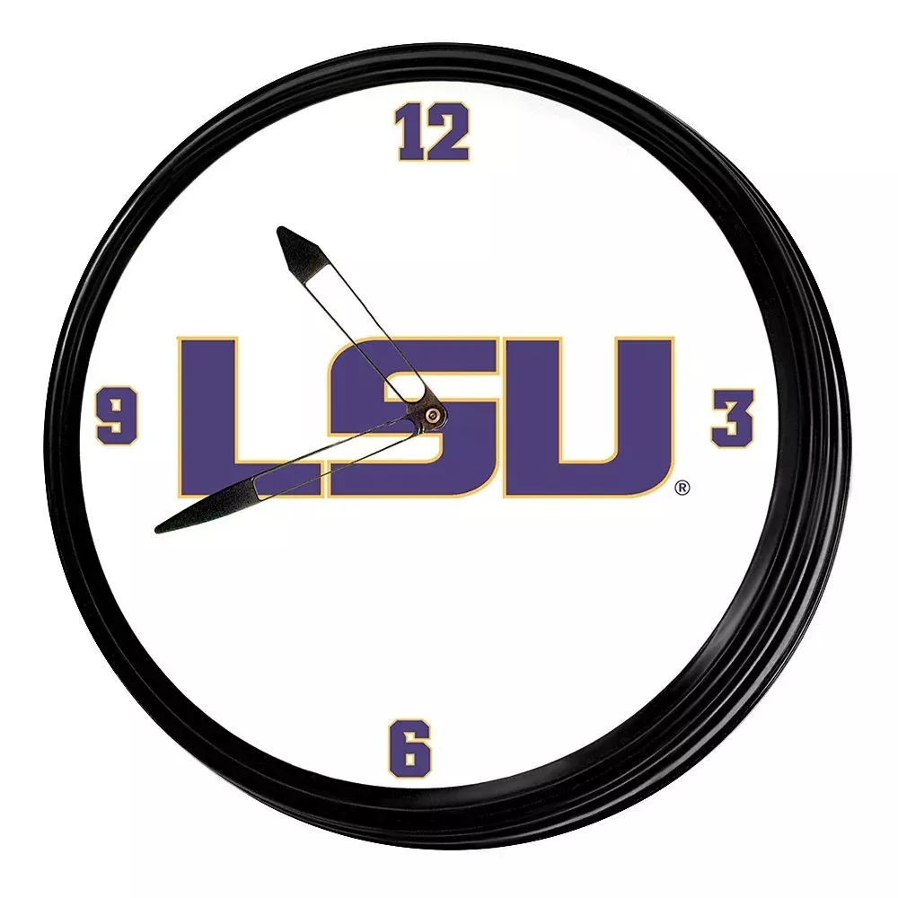 LSU Tigers: Retro Lighted Wall Clock