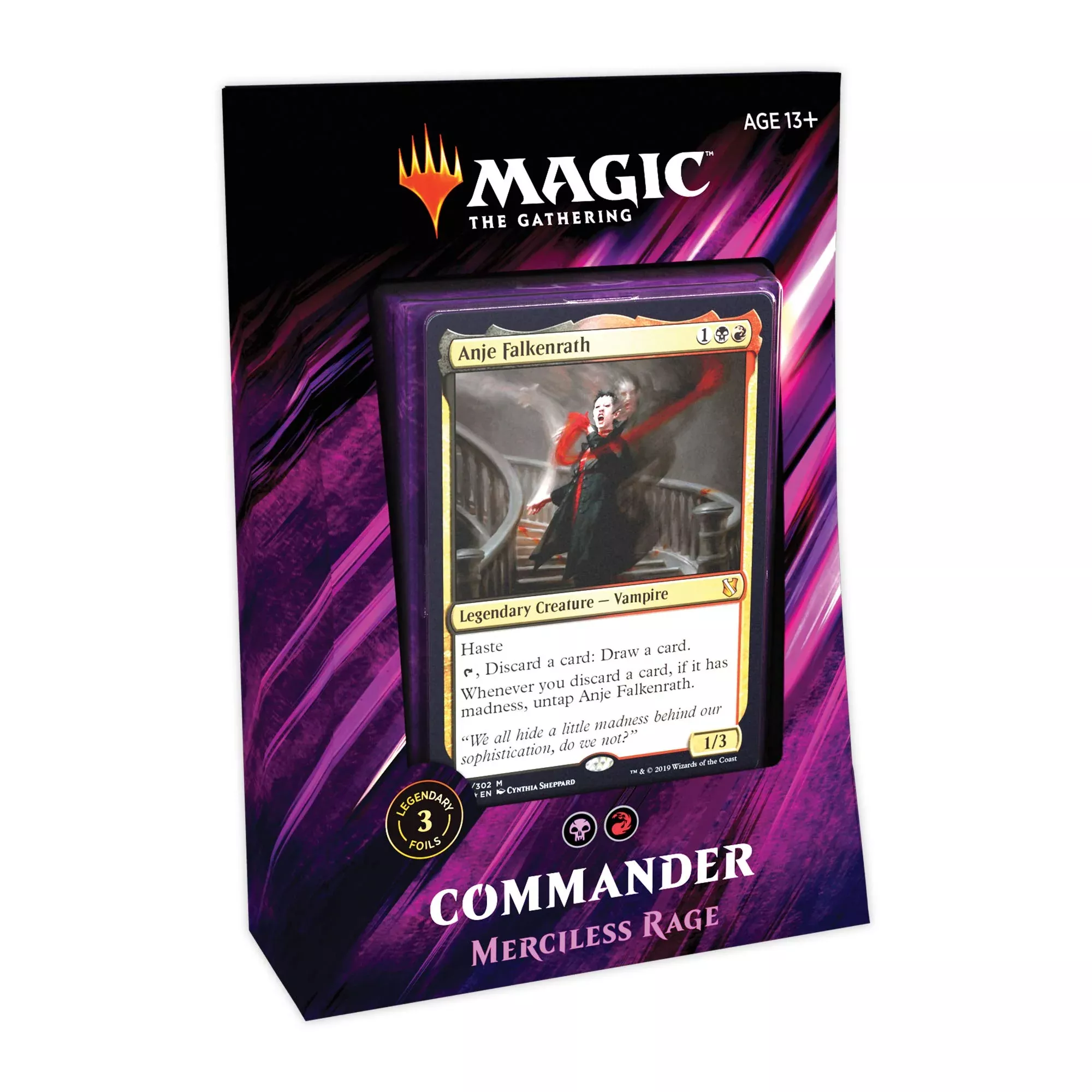 Magic: The Gathering Commander 2019 Merciless Rage Deck | 100-Card Ready-To-Play Deck | 3 Foil Commanders | Factory Sealed