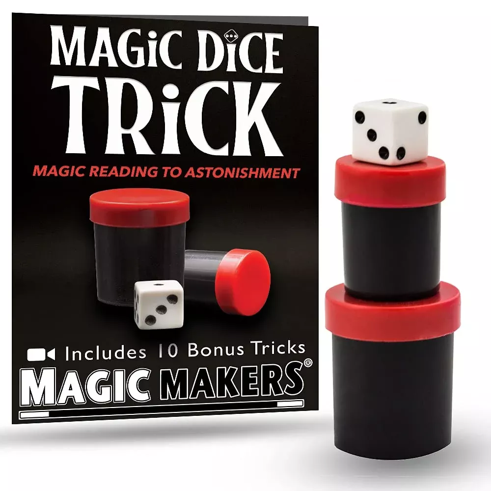 Magic Makers Crazy Cube Magic Trick Dice Mini Red Black & White