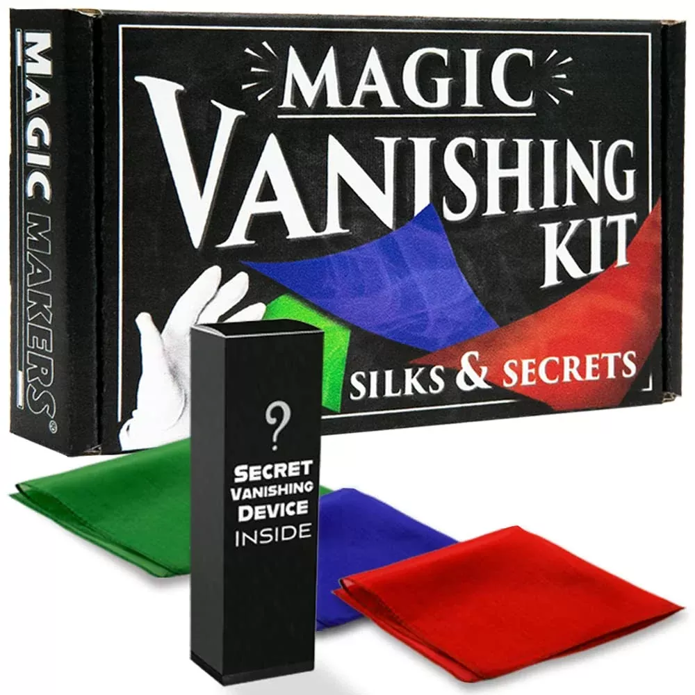 Magic Makers Vanishing Kit - Thumb Tip Magic with 6-inch Silks, 3 Pack
