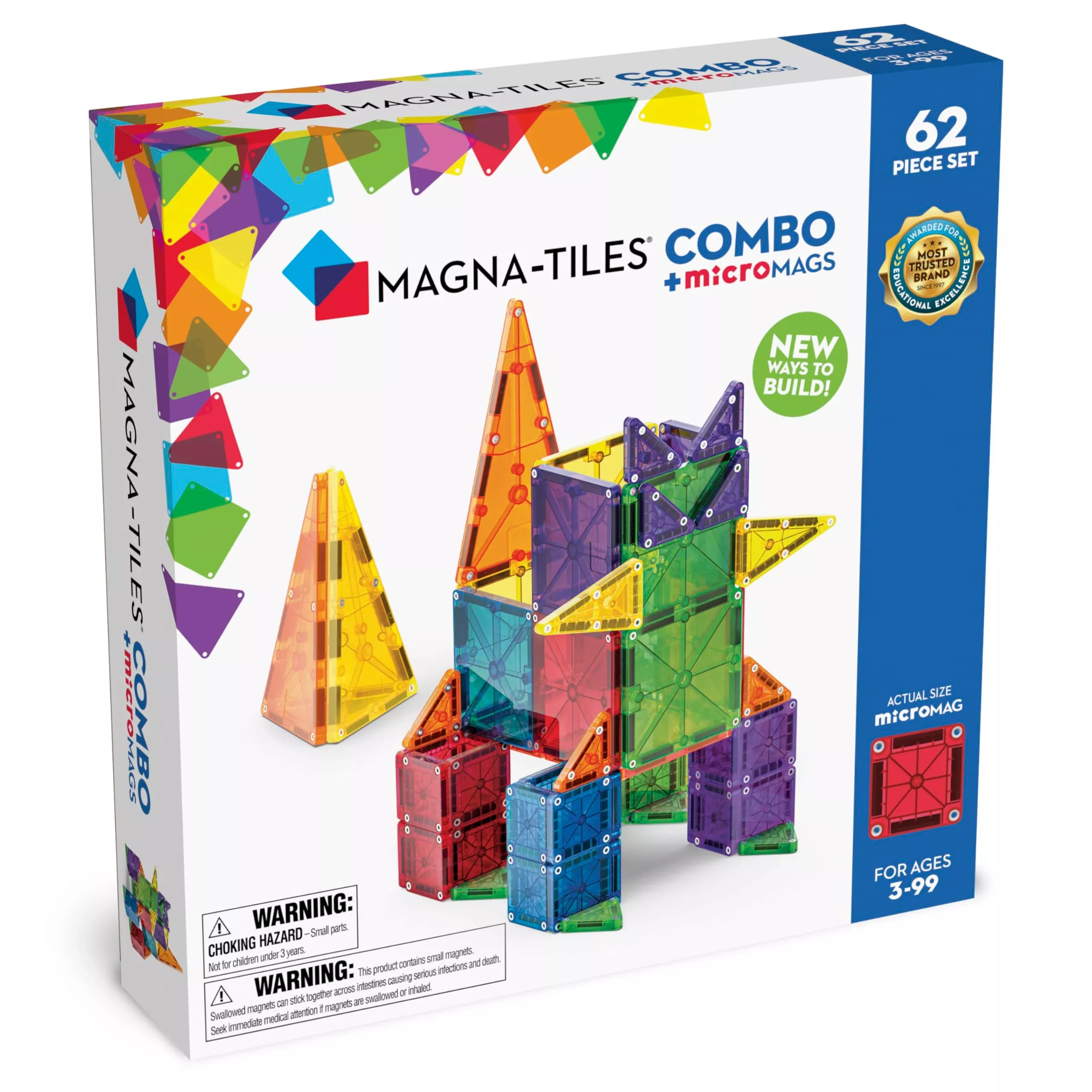MAGNA-TILES Combo Set - MicroMAGS & Classic Tiles - Multi-coloured
