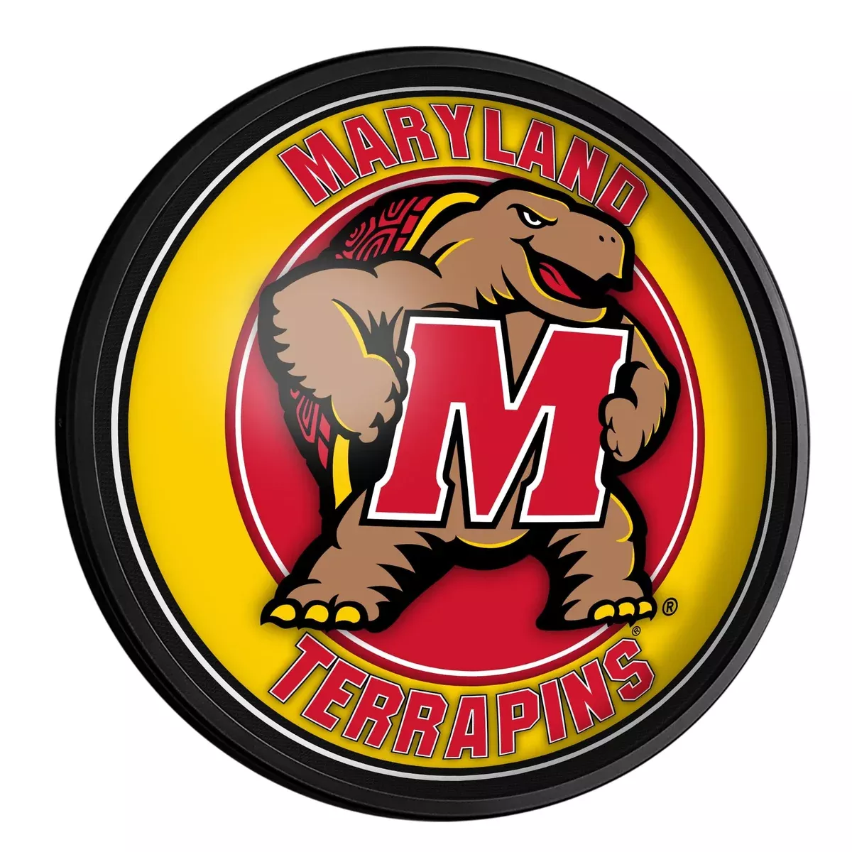 Maryland Terripans: Mascot - Round Slimline Lighted Wall Sign