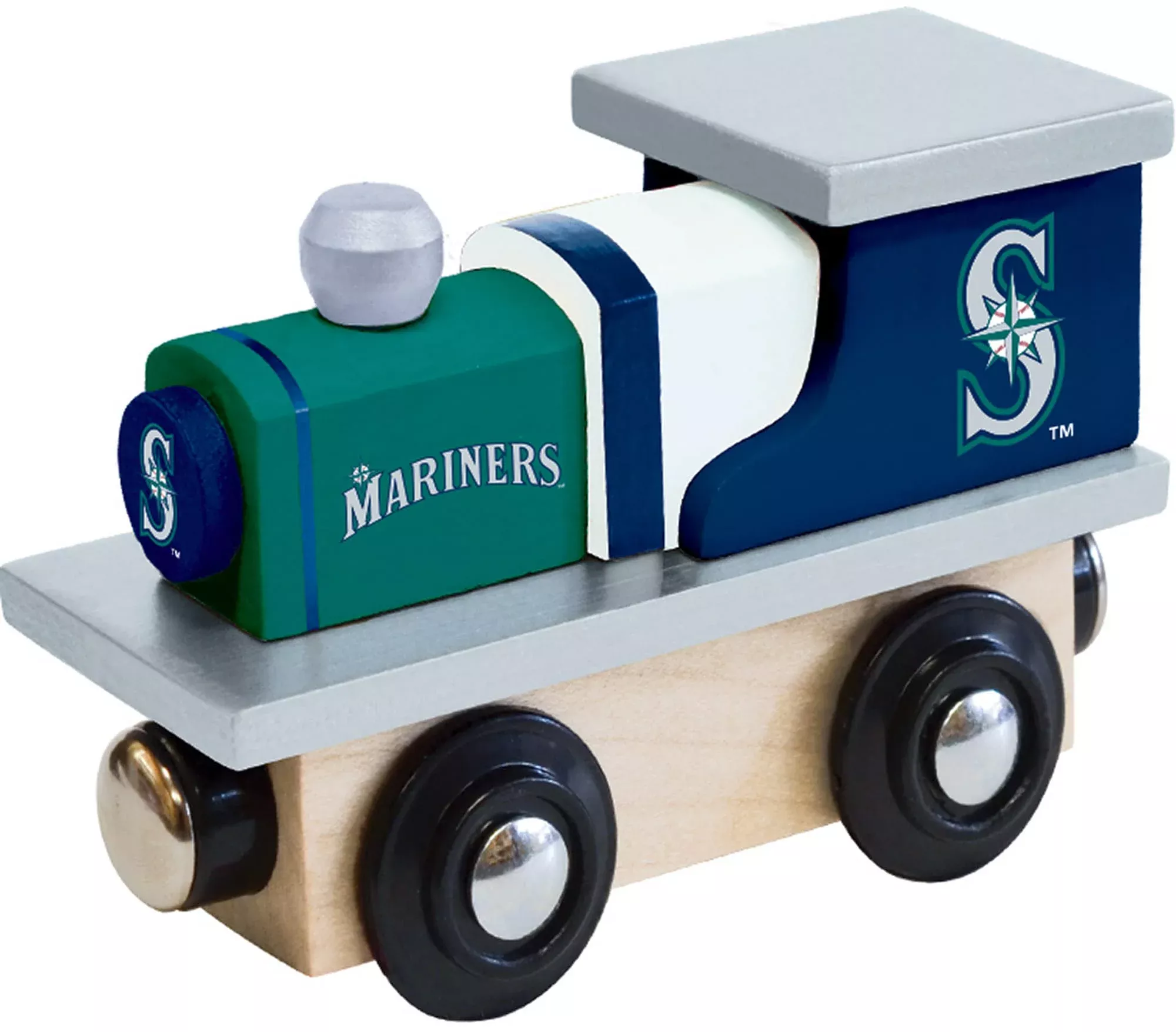 MasterPieces Wooden Team Train Engine Compatible with 1" Tracks, Multi