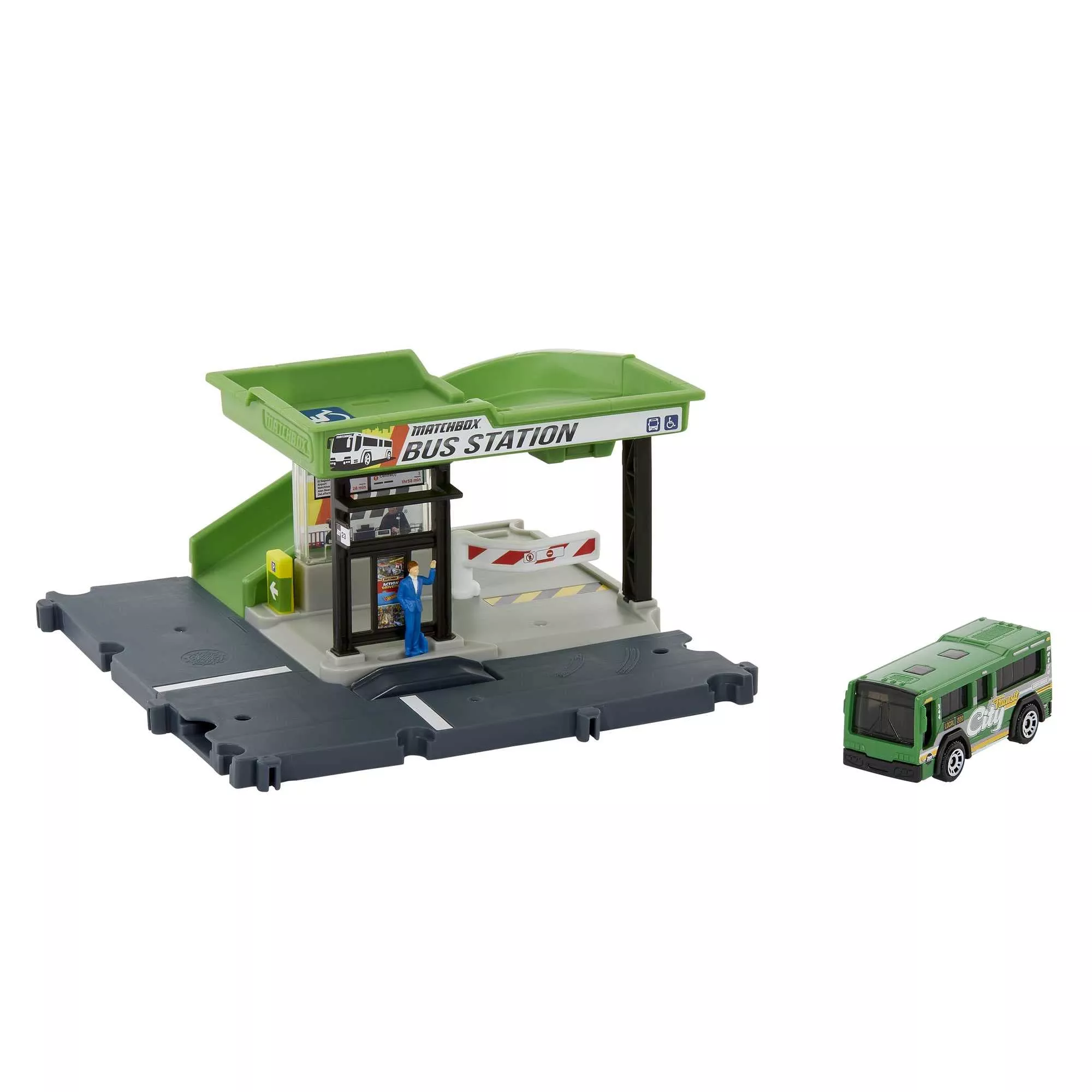 Matchbox Action Drivers Bus Station Playset 1:64 Scale Multi-coloured