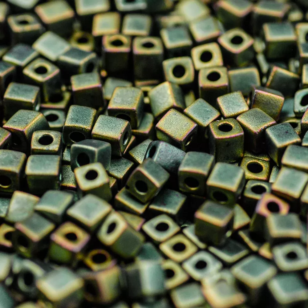 Matte Metallic Patina Iris Miyuki Cube Bead